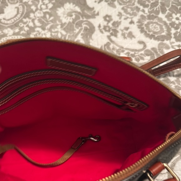 Dooney & Bourke Black and Brown Leather Satchel - Picture 2 of 5